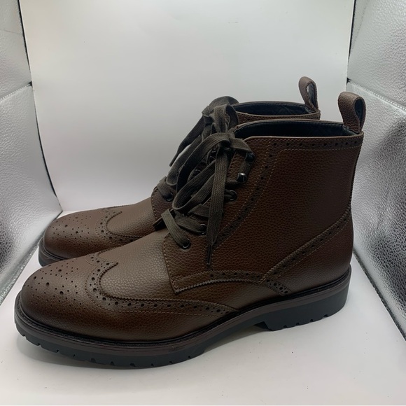 Nordstrom Rack Huxton Wingtip Brown Grain Leather Lace Up Boots US11.5M brown - Picture 3 of 8